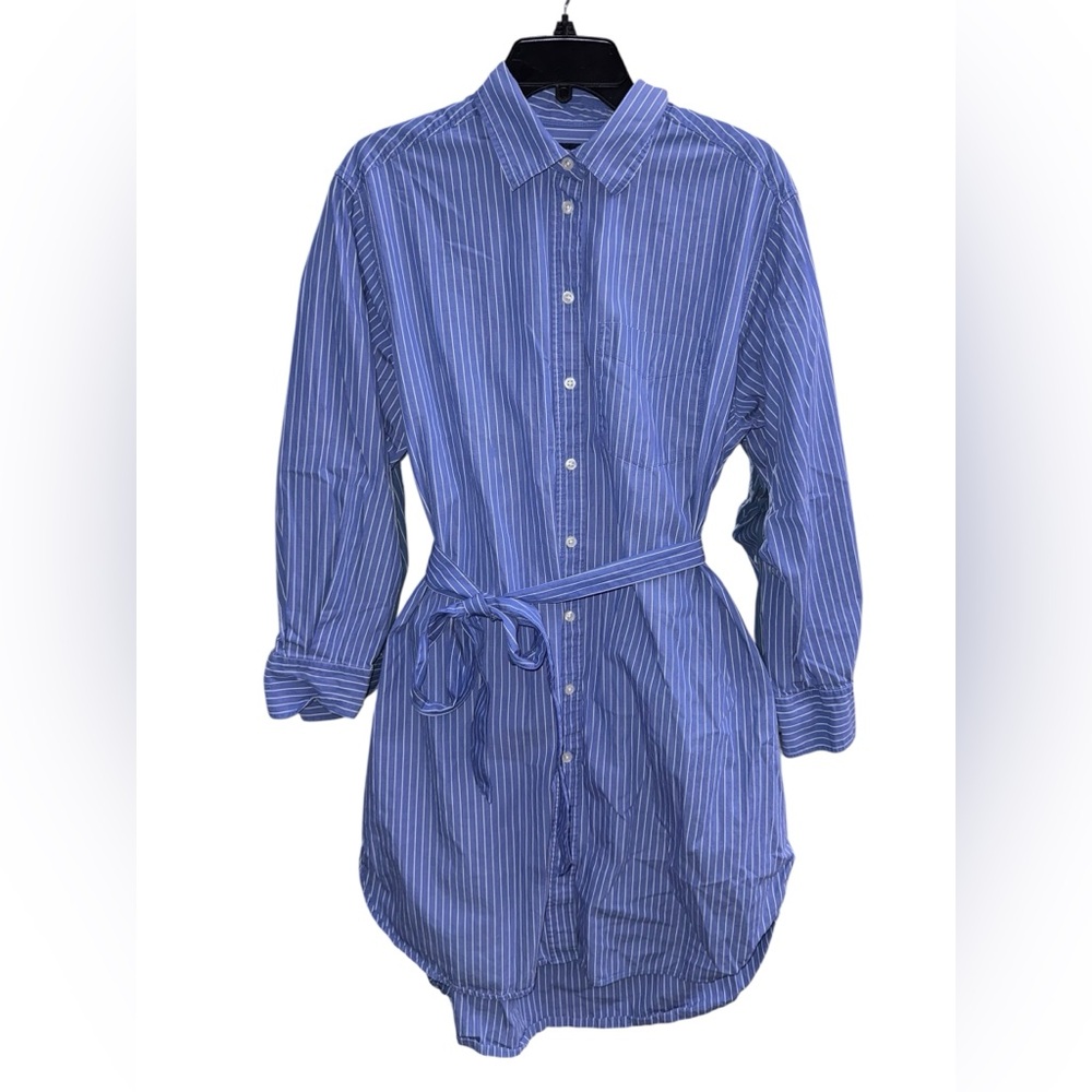 GAP Long Sleeve Blue Striped Dress Size Small